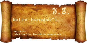Weller Barnabás névjegykártya